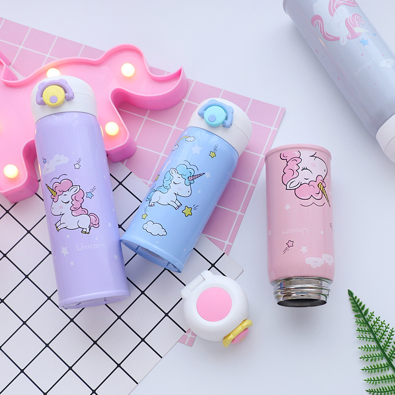 Seaygift 可爱的独角兽不锈钢水瓶卡哇伊生态真空双壁孩子水壶为学校 - Product Image 3