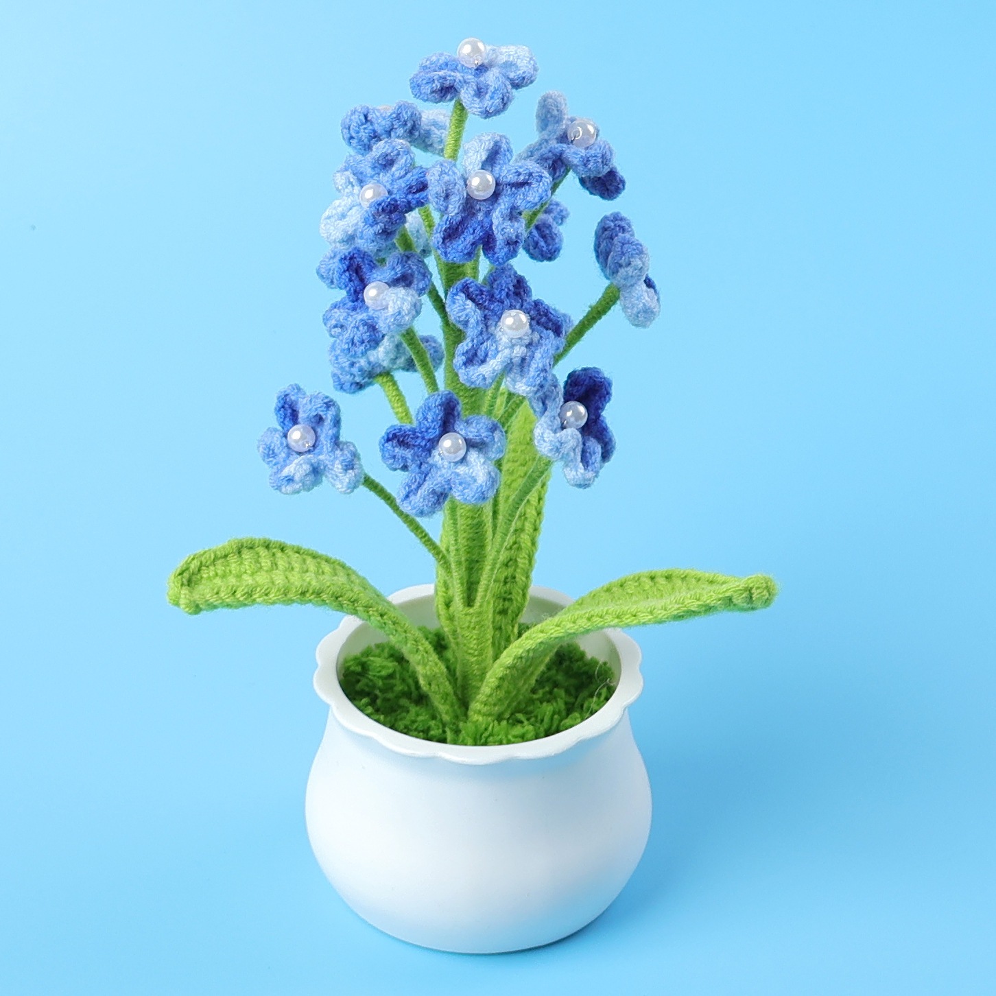 Plante en pot Duan teinte en bleu-gyptien-grand bassin blanc