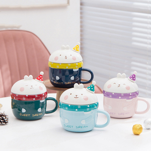 แก้วพอร์ซเลนที่มีการออกแบบ Handpaint กับการออกแบบกระต่าย - Product Image 3