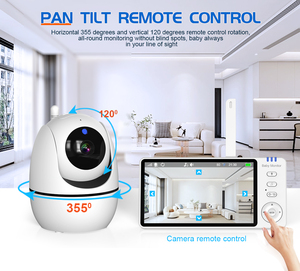 Akıllı bebek uyku monitör gece görüş sıcaklık Cry ses algılama 720P 5 inç bebek izleme monitörü ekran kamera ve ses ile - Product Image 2