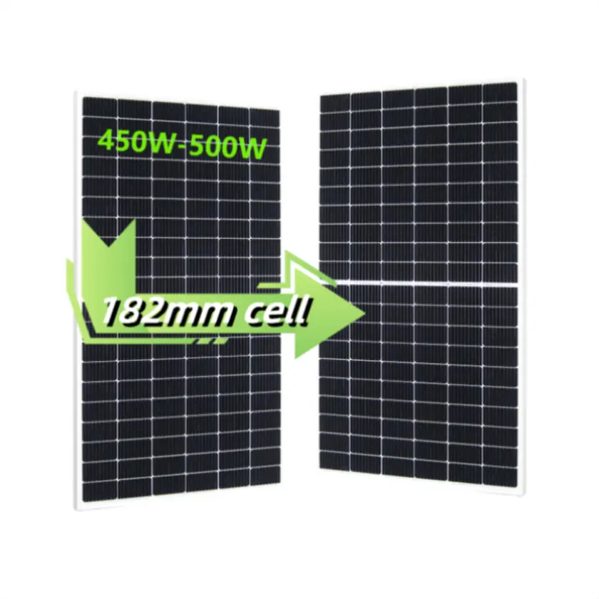 Precio barato medio corte 450 vatios 455W 500W 320W 300W panel solar China paneles solares al por mayor, 5BB PERC todo el panel solar negro mono