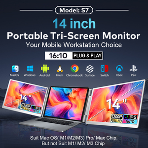 Monitor de computadora Pantalla de monitor comercial de 14 pulgadas con puerto tipo C y HD Monitor portátil Monitores LCD Plug & Play para uso en computadoras portátiles - Product Image 2