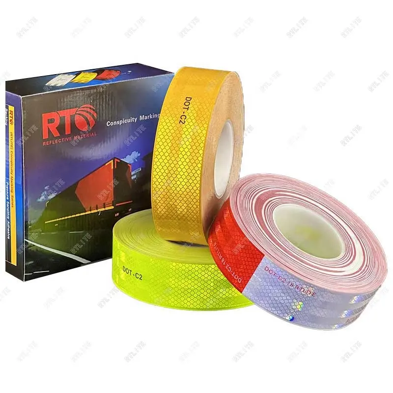 Original Edge Sealed Waterproof Cinta Reflectiva Safety Retro White Red dot c2 Tape Reflective Sticker for Truck