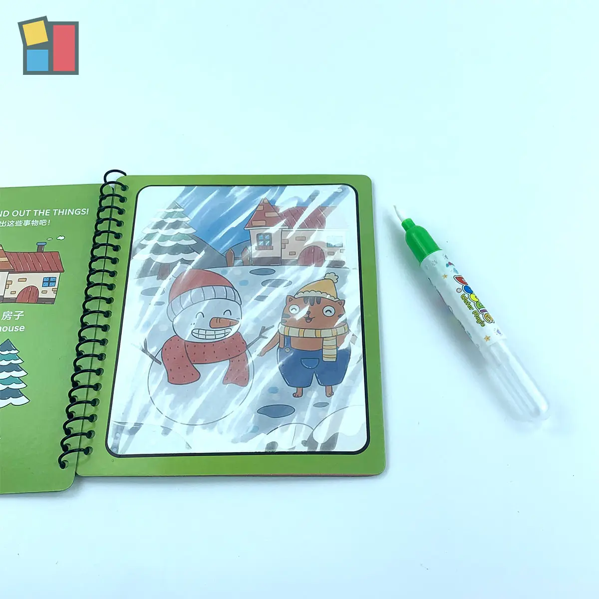 Actory-Bolígrafo portátil de dibujos animados para niños, juguete mágico para dibujar con agua, Bloc DE BOCETOS