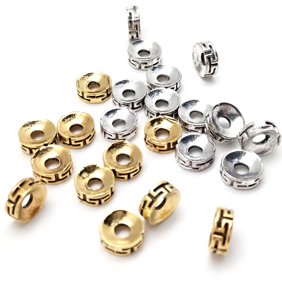 3x7mm 30pcs Zink legierung Metall Spacer Perlen Charms Anhänger für die Herstellung von Armband Halskette Schmuck Findings Making DIY