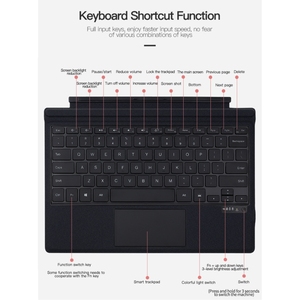 适用于Microsoft Surface Pro 3 / 4 / 5 / 6 / 7 Plus平板电脑磁性吸引带触摸板的无线键盘 - Product Image 5