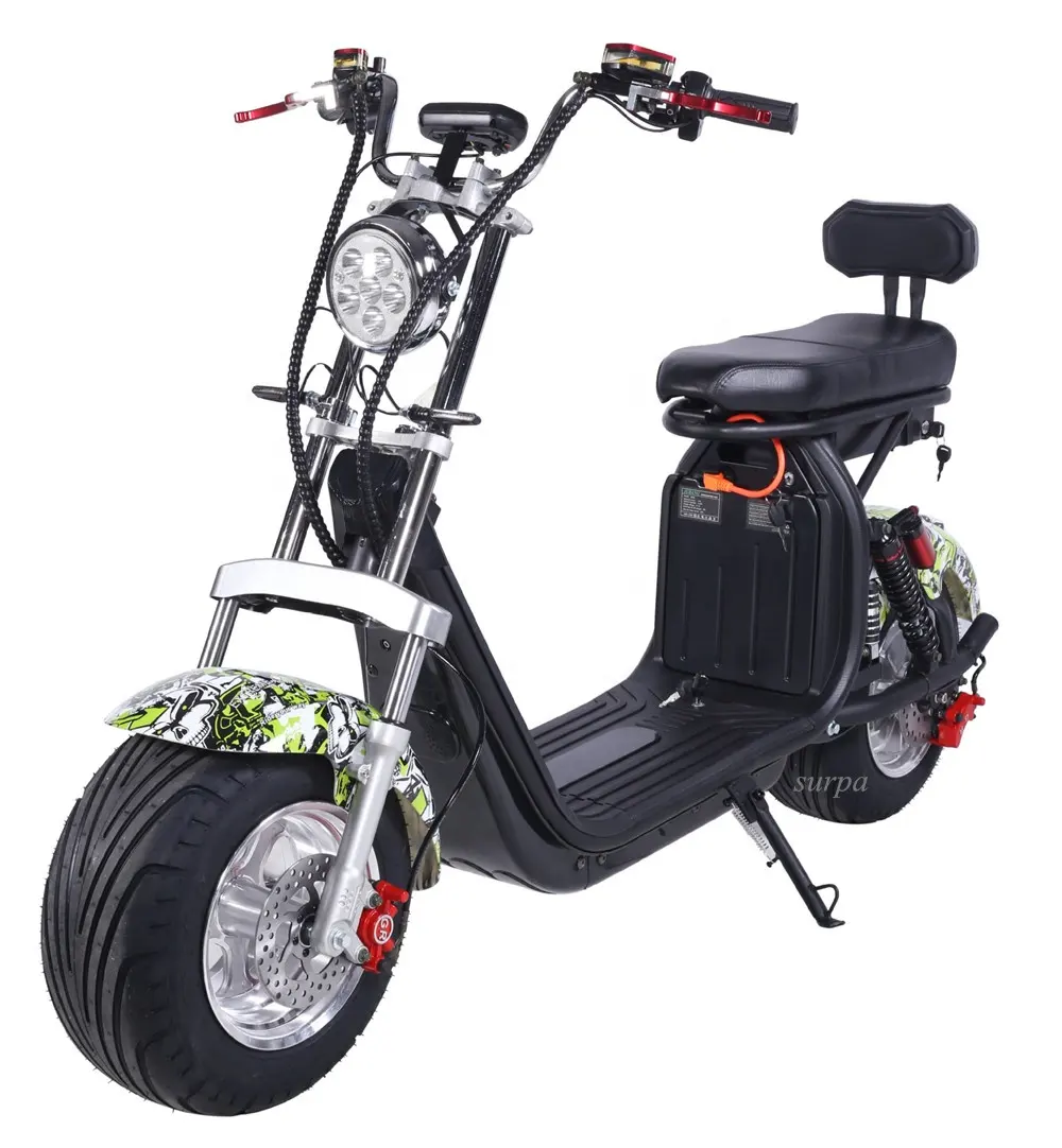 3000 Вт 60v1 2ah/20ah литиевая батарея, толстая шина, Электрический скутер citycoco 2000 Вт, двухмоторный/мопедный Электрический скутер