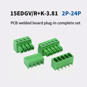 15EDG-3.81mm <strong>Plug</strong> <strong>and</strong> Pull Welded PCB Board <strong>Terminal</strong> <strong>Blocks</strong> Bent Straight Pin bend Pin + <strong>Socket</strong> Set 2P3P4P5P-24P Single Package - Product Image 2