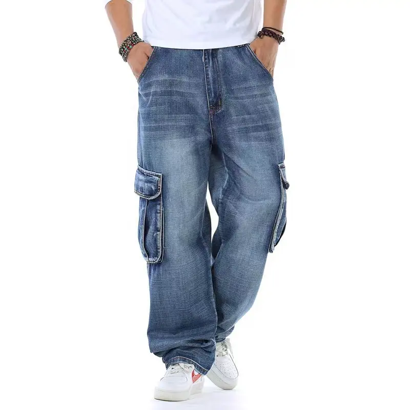 Jeans larghi da uomo pantaloni Hip-Hop da uomo Jeans Denim/jeans pantaloni/jeans a gamba larga da uomo