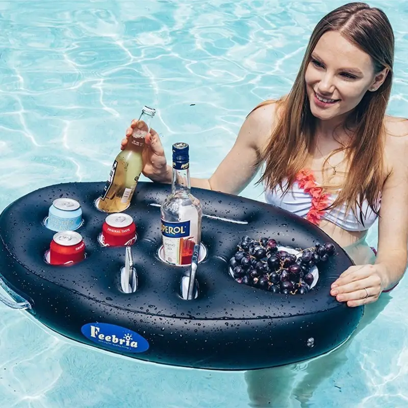Lightweight floating bar inflatable drinks holder for spa hot tub or swimming pool