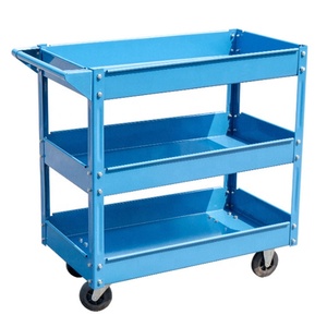 Metal Platform haddeleme urolling ty açık servis arabası üç raf mekanik çelik aracı sepeti Dolly - Product Image 2