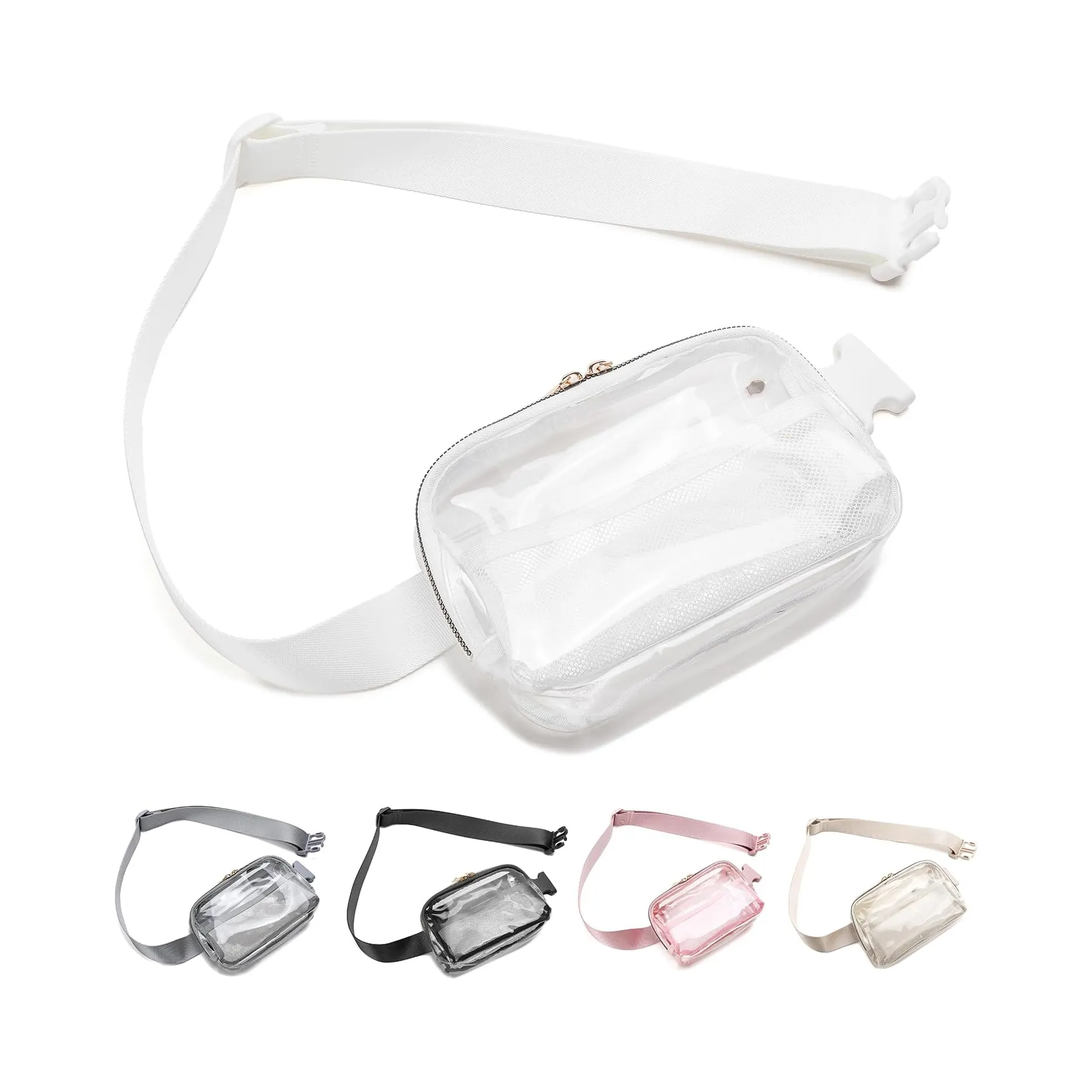 Fashion Transparent Waterproof Cross Body Sport Waist PVC Belt Clear Fanny pack