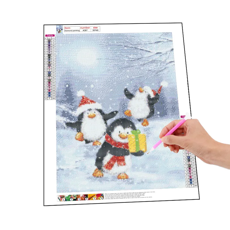 5d DIY Diamant malerei Weihnachten Süße Pinguine Tiere Square ab Drills Diamant malerei Kit für Kinder