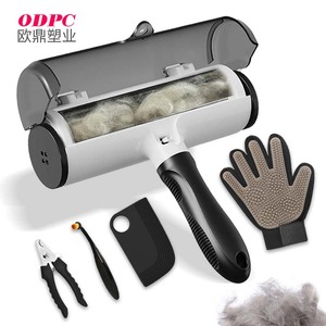 Chuyên Nghiệp 5-Mảnh Pet Grooming Kit: Đa Chức Năng, Tự Làm Sạch Con Lăn Bàn Chải, Nail Clipper, <span class=keywords><strong>Scraper</strong></span>, Deshedding Găng Tay. - Product Image 1