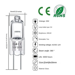 Wholesale G4 <strong>6V</strong> 12v <strong>5W</strong> 10W 15W 20W 25W 30W Optical Instruments Microscope Bulb JC <strong>6V</strong> G4 Halogen Bulb - Product Image 4