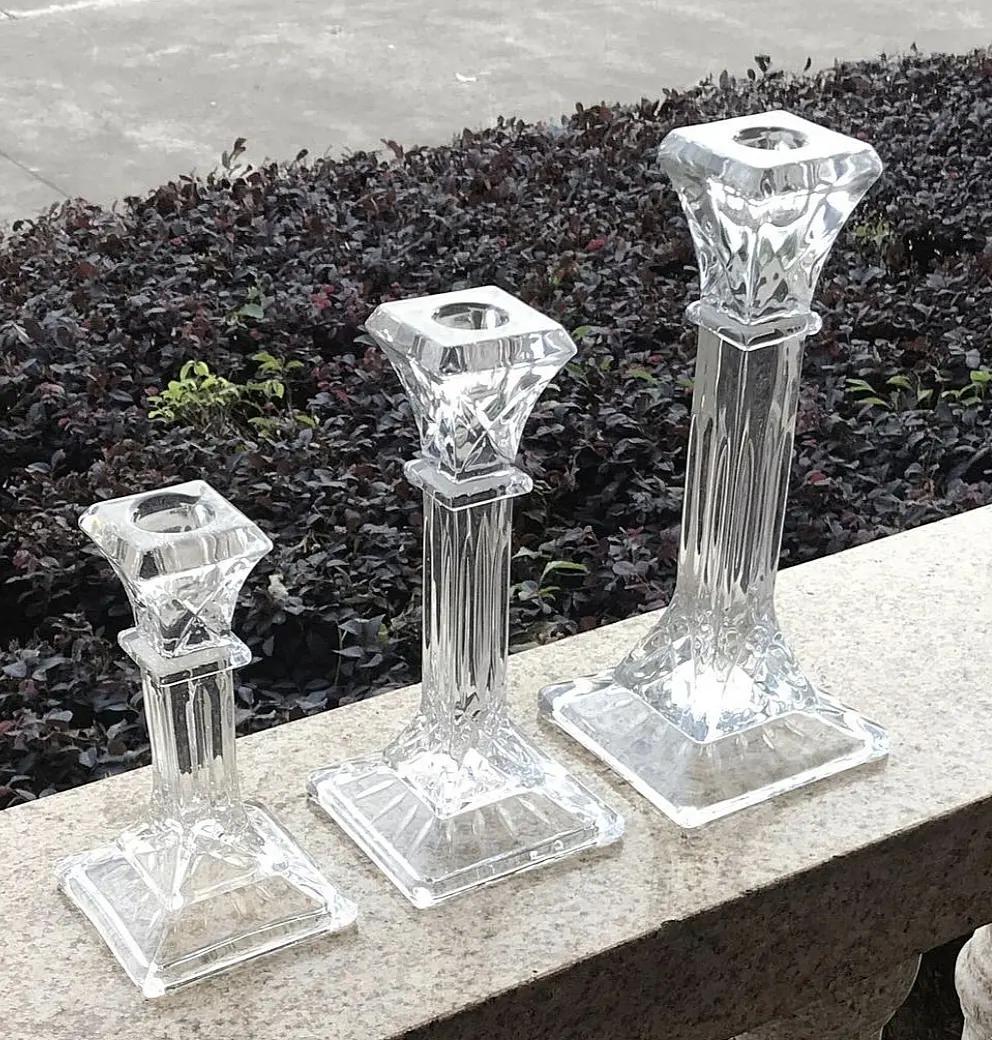 Candelabri fatti a mano 3 sfere stoppino in metallo portacandele per candele con focaccina Cristal
