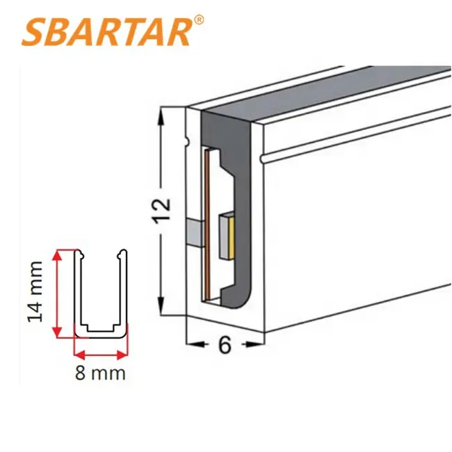 एलईडी नीयन फ्लेक्स 6mm x 12mm पक्ष झुकने 24VDC टेप प्रकाश पट्टी एल्यूमीनियम प्रोफ़ाइल सिलिकॉन IP67