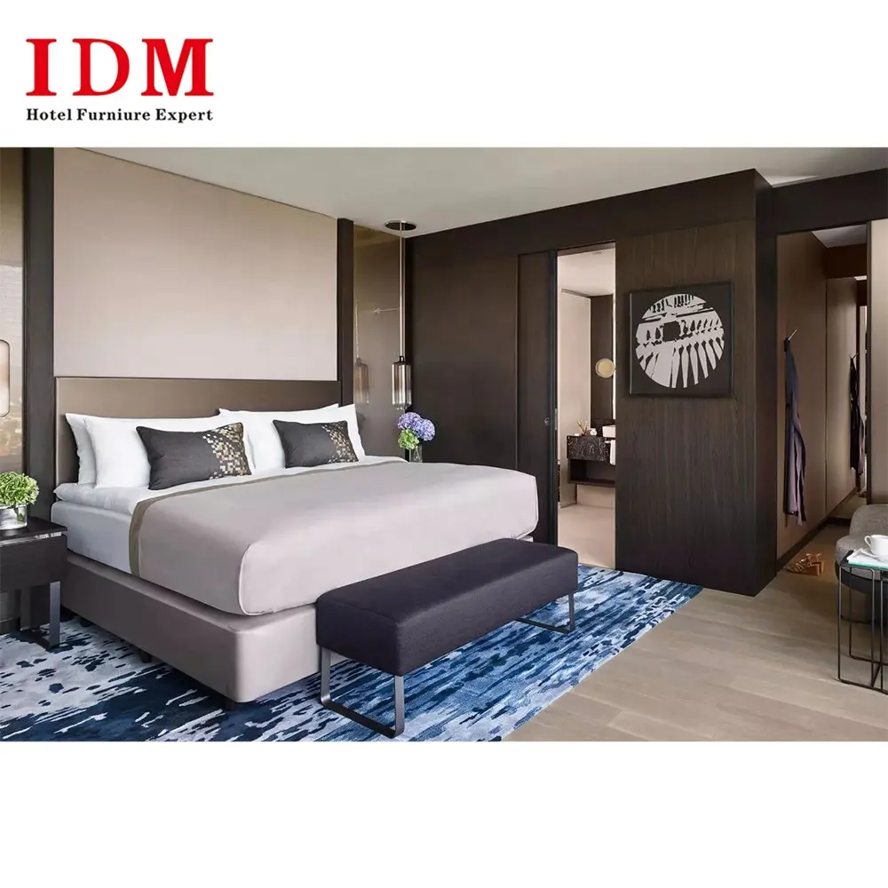 IDM-A340 moderno hotel camera da letto mobili set design armadio letto di lusso camera da letto mobili di lusso a cinque stelle hotel