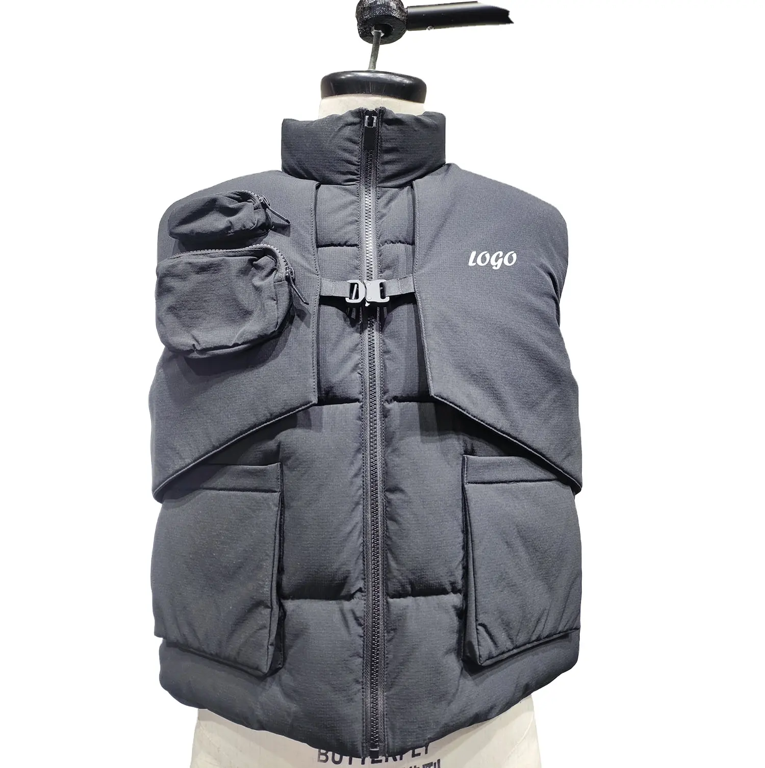 Spot Product Custom Heren Pak Utility Vest Mode In Waterdichte En Tweedelige Puffer Cargo Vest Set Heren Met Riem