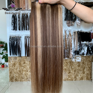 ビューティーガールダブルドローストレートシルキーヘアバンドルハイライトダークブラウンキューティクルアラインベトナムMSMARYヘア