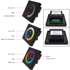 DC12-24V an der Wand befestigter Touch-Glasscheiben-Schalter mit RF-Touch-Fernbedienung für einfarbigen CCT RGB-LED-Streifen-Lichter-Dimmer - Product Image 3