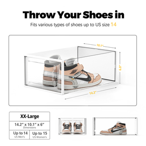 Stackable lưu trữ giày hộp biểu tượng tùy chỉnh Thùng nhựa rõ ràng Sneaker Box cho giày hiển thị Giày trường hợp - Product Image 5