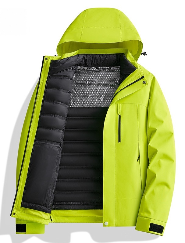 Chaqueta de plumas para hombre, estilo moderno, color verde lima.