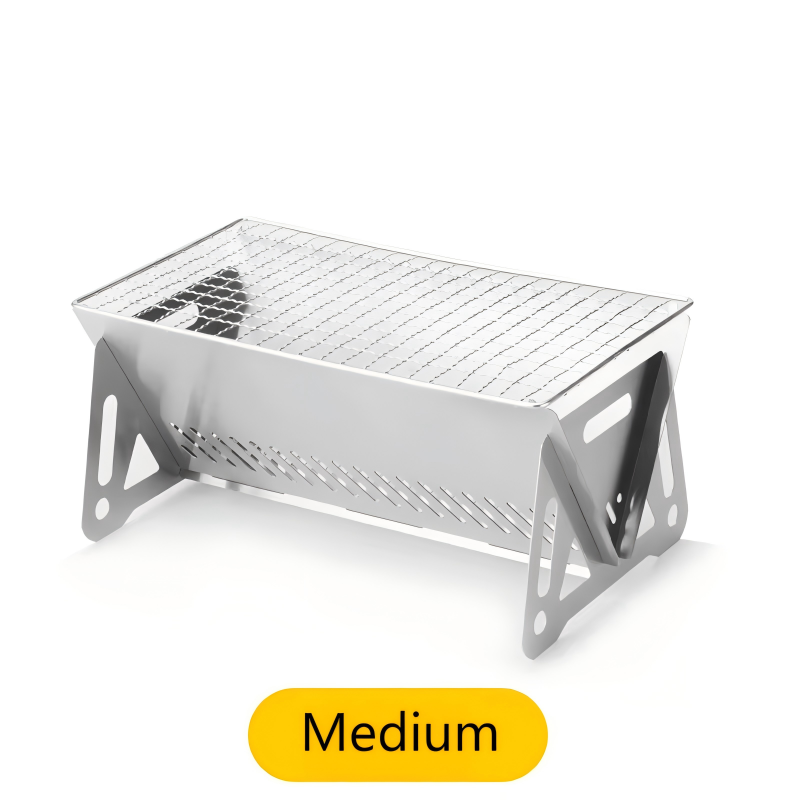 Grill BBQ moyen couleur acier inoxydable (27 cm)