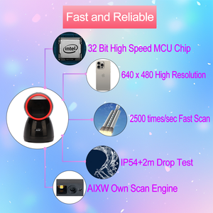 AIXW Budget 2DデスクトップワイヤードリーダーQRコードスキャナー2年間の保証付きコンビニエンスストア向けの費用効果の高いソリューション - Product Image 2