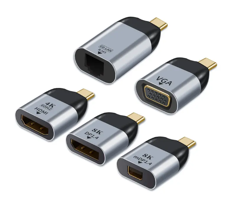 Konverter Video, tipe-c ke Hdmi/Vga/DP/RJ45/mini DP HD 4K 60Hz untuk MacBook Huawei Mate 30 HDMI kompatibel USB-C adaptor tipe C sedang dalam promosi