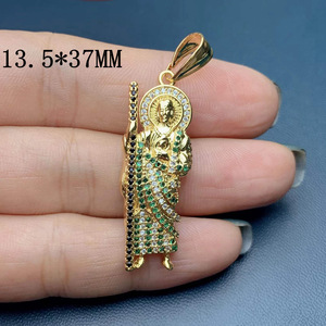 Cross-border Saint <strong>Jude</strong> Necklace Pendant European Style Copper Inlaid Zircon Pendant Accessories - Product Image 3