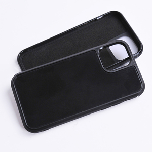 עם חריץ כפול ריק מקרה עבור iPhone 12 פרו מקס מותאם אישית לוגו שיבוץ קטיפה עור חזרה כיסוי עבור <span class=keywords><strong>apple</strong></span> 12 מיני מקרה