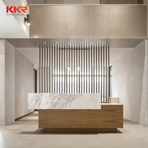 KKR固体表面接待处美容院OEM 3D定制接待桌前台柜台 - Product Image 5
