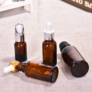30毫升深棕色玻璃精华油瓶化妆品分装包装带橡胶螺帽滴管空化妆品瓶 - Product Image 2
