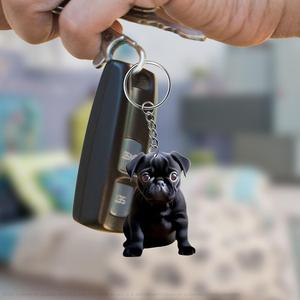 Amazon Tức Giận Mèo Đen Con Chó Nhỏ màu đen phim hoạt hình động vật Acrylic phẳng mặt dây chuyền nhỏ xe nội thất Acrylic - Product Image 4