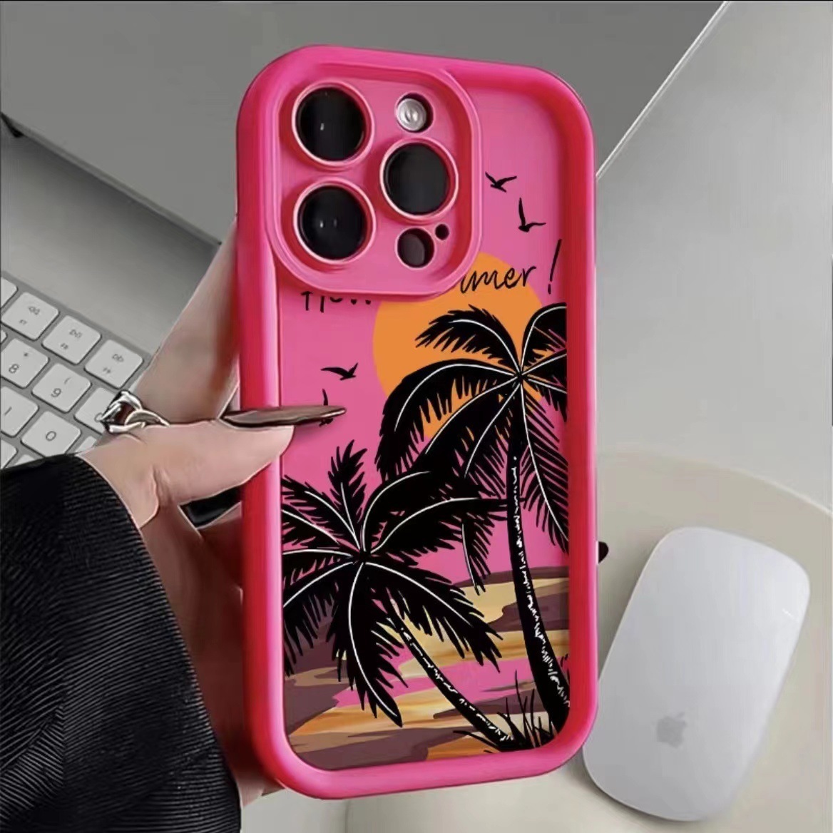 Emery-rose red-sunset coconut tree