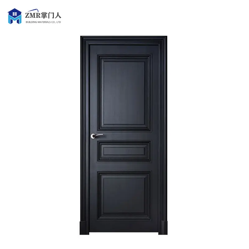 Высококачественные внутренние одиночные деревянные современные межкомнатные двери из МДФ, лакированные для спальни серого цвета