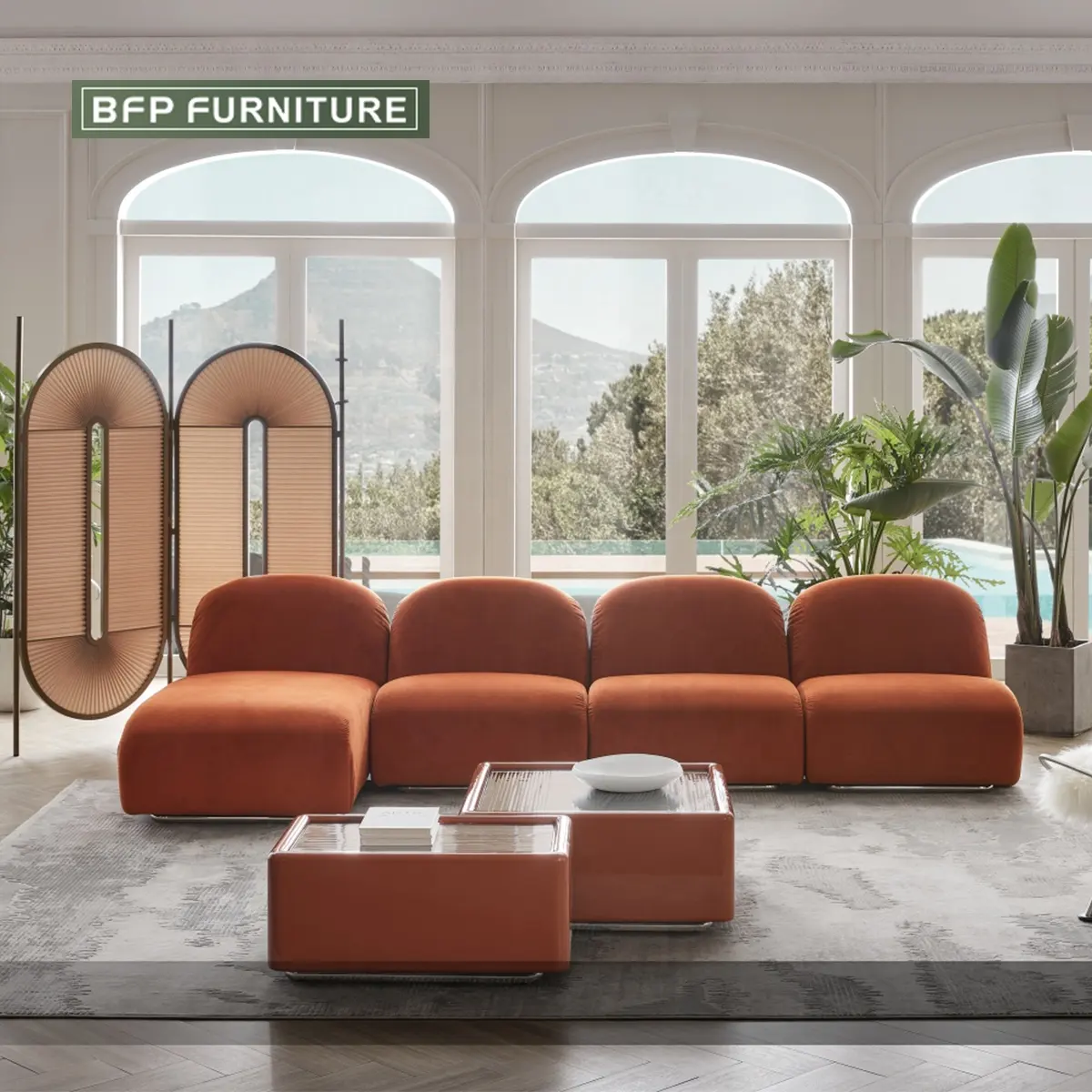 BFP Villa тканевый диван обивка бархатный диван для гостиной итальянский дизайн светлые роскошные диваны L-образной формы