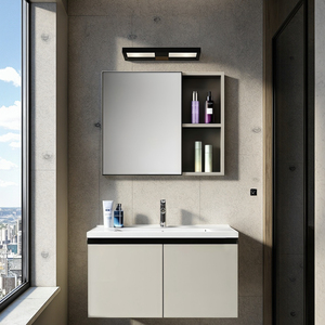 מודרני כיור יחיד vity vity vity אלומיניום קיר רכוב ארון קרמיקה עמיד למים המראה לאמבט לחקלאים - Product Image 1