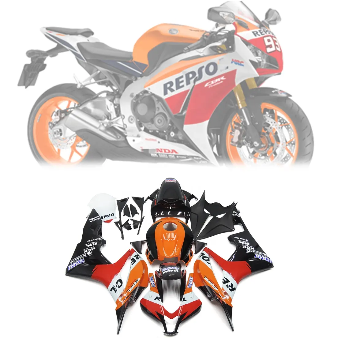 REALZION-Kit de carenado ABS para motocicleta Honda, Kit de protección para carrocería, CBR600RR, CBR 600 RR, 2007, 2008