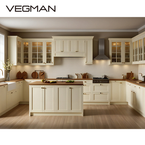 تصميم مطبخ منزلي حديث مخصص على الطراز الأوروبي ، باب شاكر أبيض نحيف ، خزانة RTA بسعر المصنع ، لوح ميلامين ، كاركيت - Product Image 1