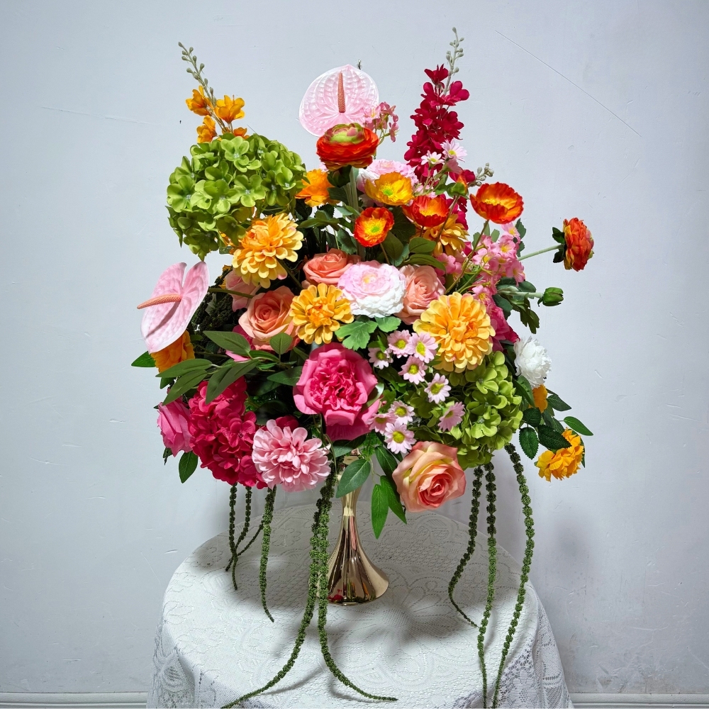 6#Boule de fleurs roses 50cm