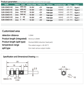 Inductive <strong>Proximity</strong> <strong>Sensor</strong> SL06-1.5PM25-NO NPN PNP NO/NC Threaded Metal M6 <strong>Proximity</strong> <strong>Switch</strong> Led Indicator for Position Detecting - Product Image 5