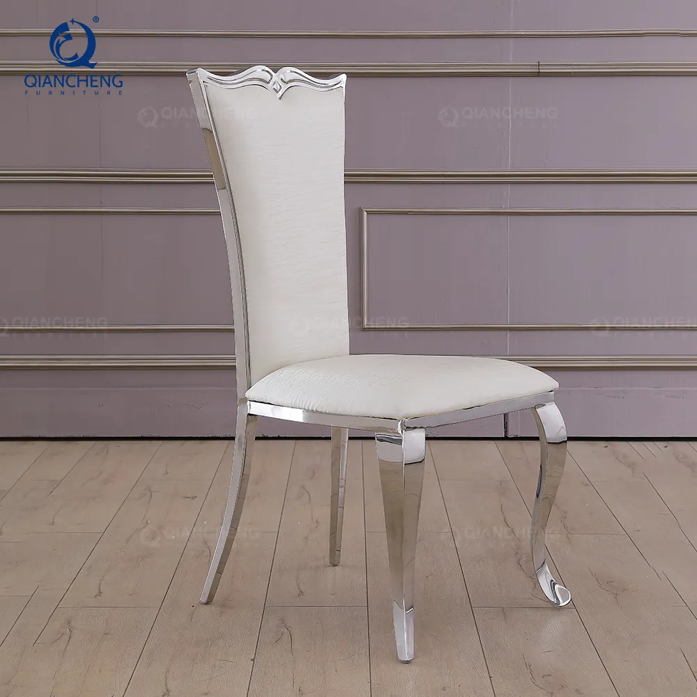 QIANCHENG 8 sillas elegantes económicas de comedor para fiestas comedor de acero inoxidable boda Hotel muebles sillas