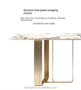12 Seater White <strong>Table</strong> Set Furniture <strong>Multi</strong> <strong>Function</strong> Dining Black Steel square Black and Gold Dining <strong>Table</strong> - Product Image 4