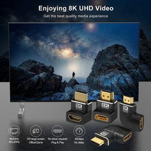 Adaptador 8K HDTV macho a hembra de 270 °, decodificador de ordenador de curva lateral, a Monitor TV, proyector, interfaz de pantalla de fundición, cabezal giratorio - Product Image 5
