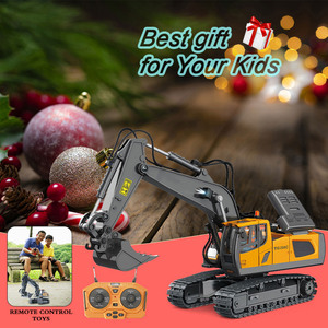 ROXGOCT 1:20 RC ekskavatör 11CH 2.4G uzaktan kumanda yarış iş makinesi paletli kamyon buldozer damper oyuncak arabalar şarj - Product Image 5