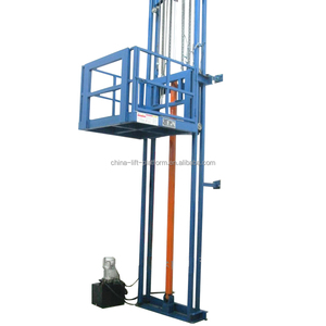 Elevador de mercancías de accionamiento hidráulico personalizado de 1m-15m, plataforma elevadora de carga de riel de guía simple/doble