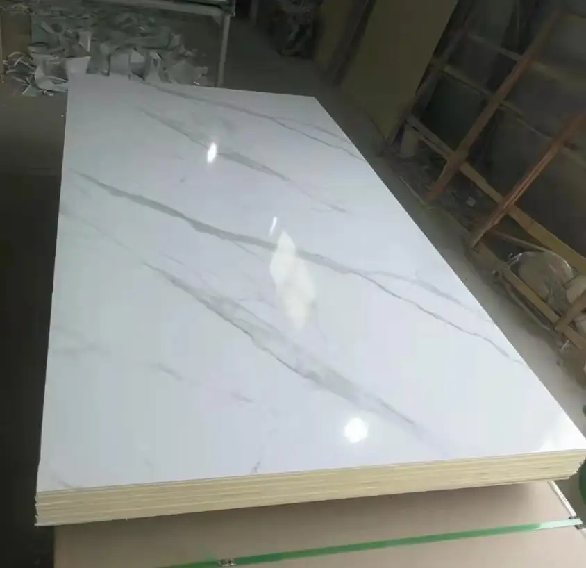 Stampa 3d foglio di marmo uv interno decorativo pvc uv foglio di marmo foglio di marmo laminato foglio pvc