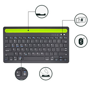 Teclado Bluetooth recargable Tastatur personalizado, teclado inalámbrico alemán de 2 canales, teclado Bluetooth para tableta
